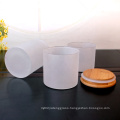 450ml wide mouth Frosted Glass Airtight Canisters glass jar with bamboo lid 15oz